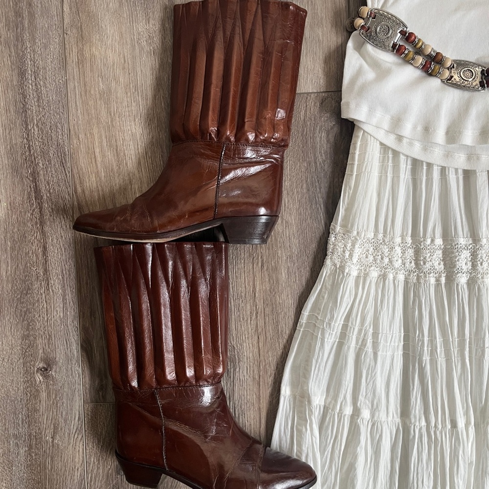 Smyth Boho Western/Cowboy Whiskey Brown Italian Leather Boots